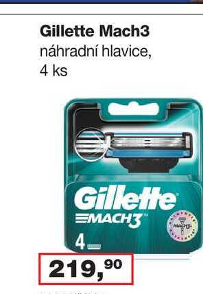 Gillette Mach3 náhradní hlavice, 4 ks