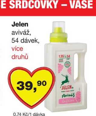 Jelen aviváž, 54 dávek