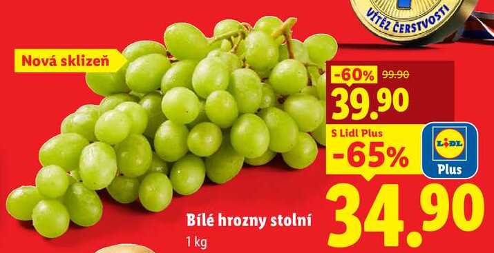  Bílé hrozny stolní, 1kg