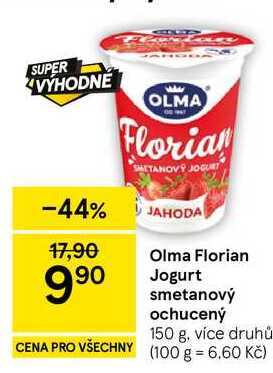 Olma Florian Jogurt smetanový ochucený, 150 g, více druhů 