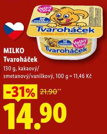 MILKO Tvaroháček, 130 g