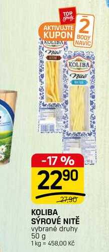 KOLIBA SÝROVÉ NITĚ vybrané druhy 50 g