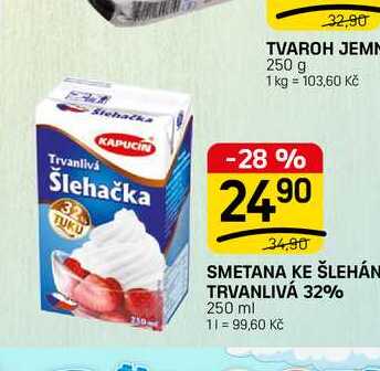 SMETANA KE ŠLEHÁN TRVANLIVÁ 32% 250 ml