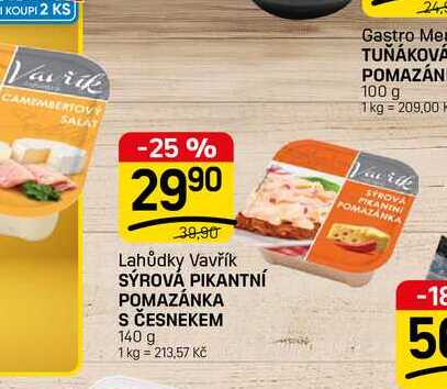 SÝROVÁ PIKANTNÍ POMAZÁNKA S ČESNEKEM 140 g
