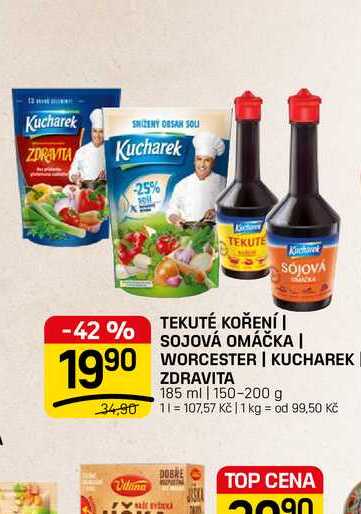 TEKUTÉ KOŘENÍ I SOJOVÁ OMÁČKA | WORCESTER | KUCHAREK ZDRAVITA 185 ml | 150-200 g