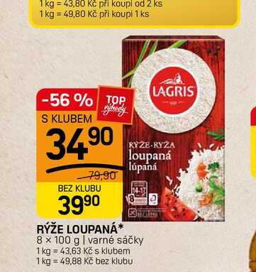 RÝŽE LOUPANÁ* 8 x 100 g | varné sáčky