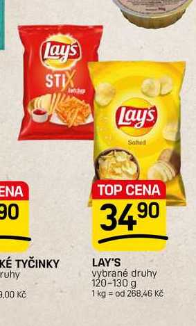 LAY'S vybrané druhy 120-130 g