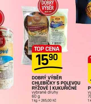 DOBRÝ VÝBĚR CHLEBÍČKY S POLEVOU RÝŽOVÉ | KUKUŘIČNÉ vybrané druhy 60 g