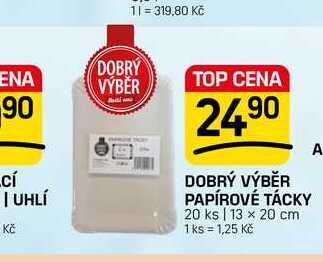 DOBRÝ VÝBĚR PAPÍROVÉ TÁCKY 20 ks 13 x 20 cm 1ks