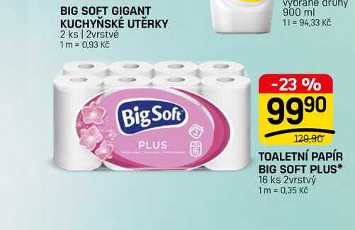 TOALETNÍ PAPÍR BIG SOFT PLUS* 16 ks 2vrstvý