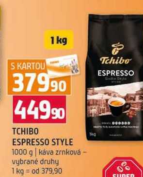 TCHIBO ESPRESSO STYLE 1000 g káva zrnková vybrané druhy 