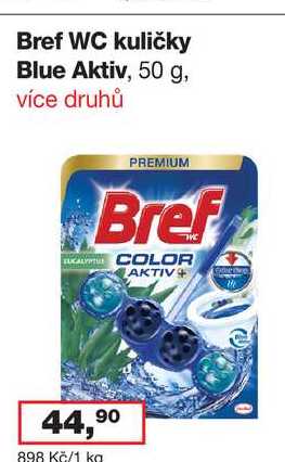 Bref WC kuličky Blue Aktiv, 50 g