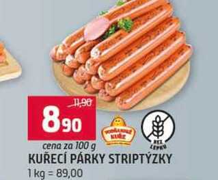 KUŘECÍ PÁRKY STRIPTÝZKY 100g