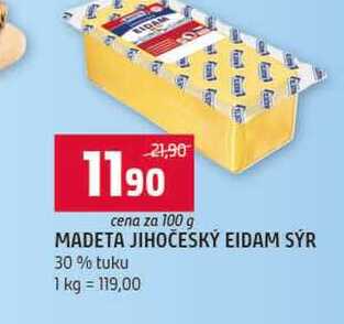MADETA JIHOČESKÝ EIDAM SÝR 30% tuku 100g
