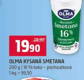 OLMA KYSANA SMETANA 200 g 16 % tuku pochoutková