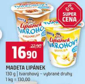 MADETA VANILKA 130 g tvarohový vybrané druhy 