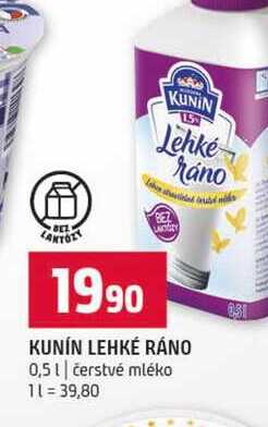 KUNÍN LEHKÉ RÁNO 0,5l čerstvé mléko