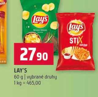 LAY'S 60 g vybrané druhy