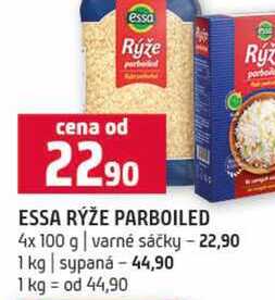 ESSA RÝŽE PARBOILED 4x 100 g varné sáčky 1 kg sypaná