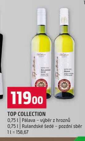 TOP COLLECTION 0,75l Pálava-výběr z hroznů 0,75l Rulandské šedé pozdní sběr