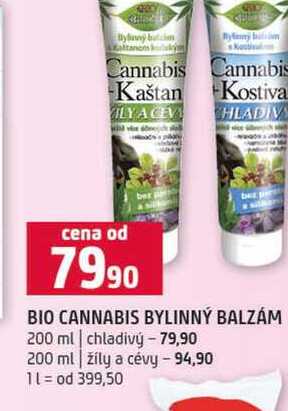 BIO CANNABIS BYLINNÝ BALZÁM 200 ml chladivý 200 ml žíly a cévy 
