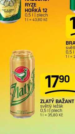 ZLATÝ BAŽANT světlý ležák 0,5 11 plech