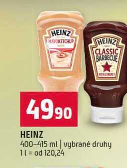 HEINZ 400-415 ml vybrané druhy 