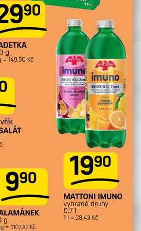 MATTONI IMUNO vybrané druhy 0,7l