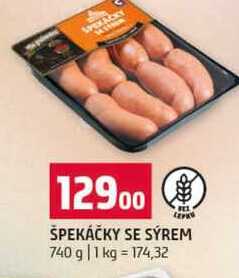 ŠPEKÁČKY SE SÝREM 740 g 
