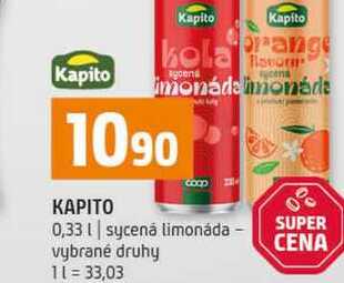 KAPITO 0,33l sycena limonáda vybrané druhy