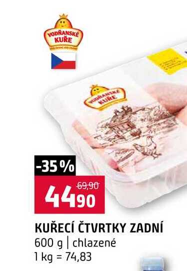 KUŘECÍ ČTVRTKY ZADNÍ 600 g chlazené