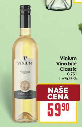 Vinium Víno bílé Classic 0,75l