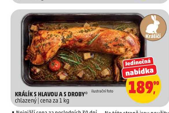 KRÁLÍK S HLAVOU A S DROBY* chlazený | cena za 1 kg