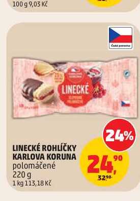 Linecké rohlíčky Karlova koruna 220g