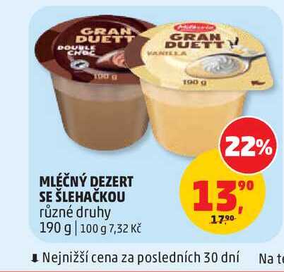 MLÉČNÝ DEZERT SE ŠLEHAČKOU různé druhy 190 g