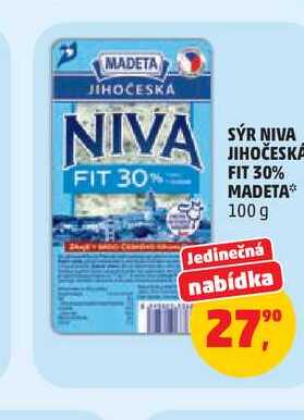 SÝR NIVA JIHOČESKÁ FIT 30% MADETA* 100 g