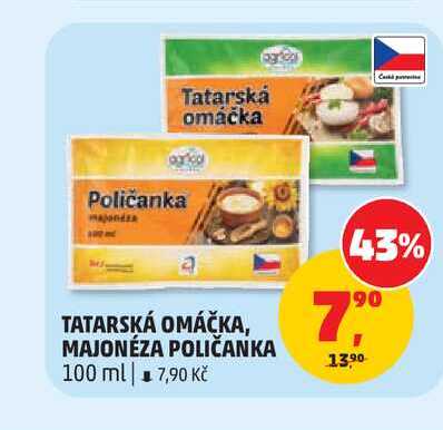 TATARSKÁ OMÁČKA, MAJONÉZA POLIČANKA 100 ml