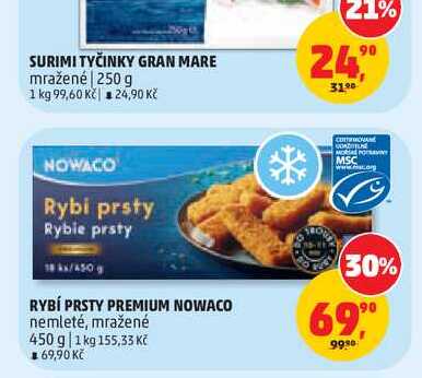 RYBÍ PRSTY PREMIUM NOWACO nemleté, mražené 450 g