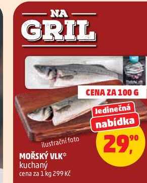 MOŘSKÝ VLK kuchaný cena za 1 kg