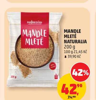MANDLE MLETÉ NATURALIA 200 g