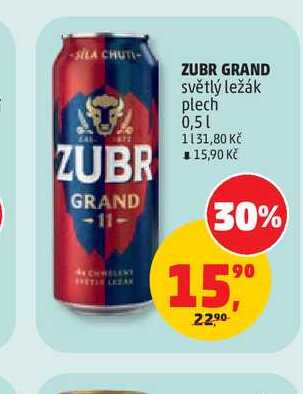 ZUBR GRAND 0,5l, plech