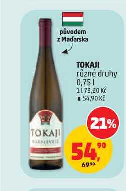 TOKAJI různé druhy 0,75l