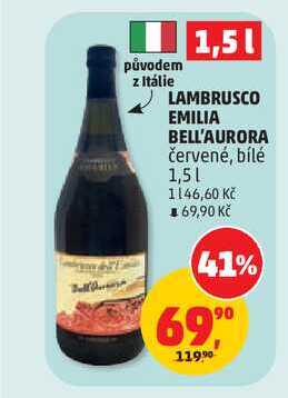 LAMBRUSCO EMILIA BELL'AURORA červené, bílé 1,5l