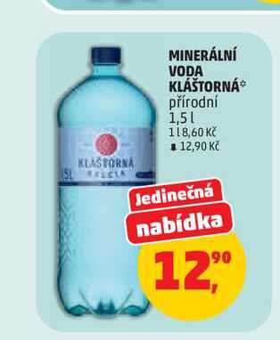 MINERÁLNÍ VODA KLÁŠTORNÁ přírodní 1,5l