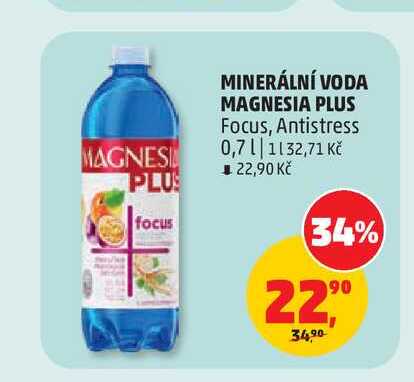 MINERÁLNÍ VODA MAGNESIA PLUS Focus, Antistress 0,7l