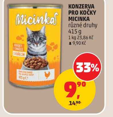 KONZERVA PRO KOČKY MICINKA různé druhy 415g