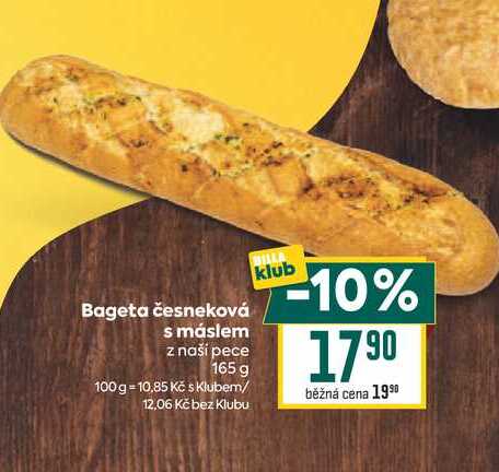 Bageta česneková s máslem z naší pece 165 g