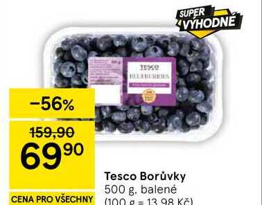 Tesco Borůvky, 500 g, balené 