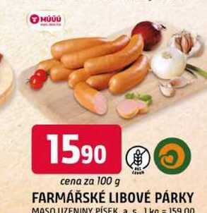 FARMÁŘSKÉ LIBOVÉ PÁRKY 100g