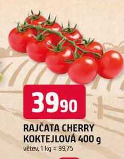 RAJČATA CHERRY KOKTEJLOVÁ 400 g větev